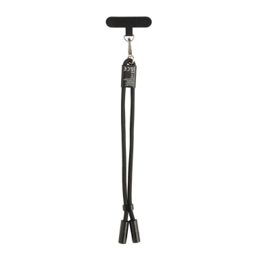 Logotrade advertising product picture of: LoopAmp RCS RPET adjustable phone wrist strap 60W cable