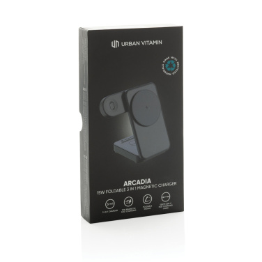 Logotrade promotional giveaway picture of: Urban Vitamin Arcadia RCS rplastic 15W 3in1 magnetic charger