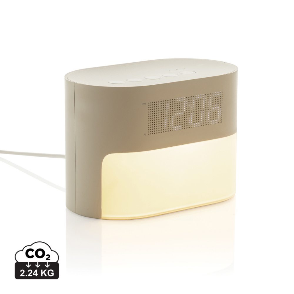 Logo trade promotional merchandise image of: LumaRise RCS reycled plastic white noise alarm clock