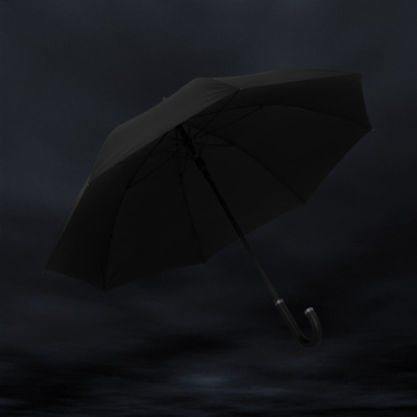 Logotrade promotional product image of: Swiss Peak Vero Aware™ RPET 25” umbrella w luxe handle