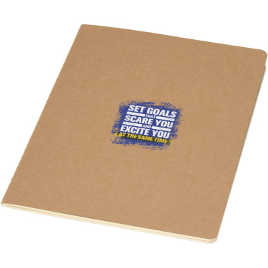 Logotrade promotional giveaway image of: Slyk A5 kraft cahier notebook with ruled pages