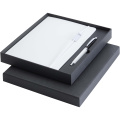 Legato Elegance A5 hard cover notebook and rollerball pen set, White primary / Solid black