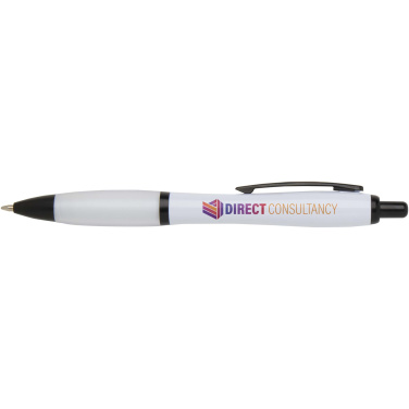 Logo trade promotional items picture of: Nash recycled plastic ballpoint pen with black trims (black ink)
