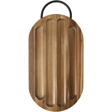 Logo trade promotional gift photo of: Prestige acacia wood chopping board with bread knife
