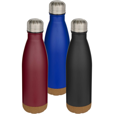 Logotrade promotional item image of: Cove 500 ml double wall vacuum insulated stainless steel water bottle with cork details