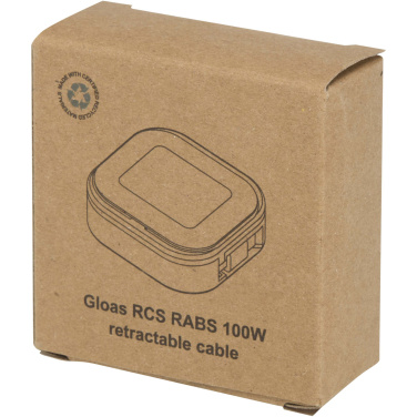 Logotrade advertising products photo of: Gloas 5-in-1 recycled retractable data sync and 100W fast charge cable with smartphone tool kit