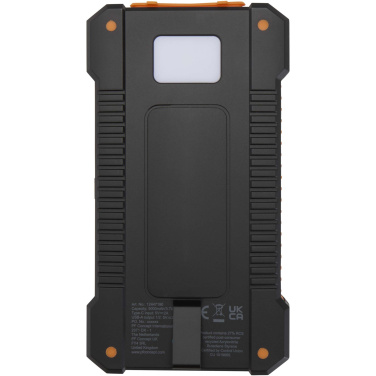 Logo trade promotional giveaways picture of: Altair 5000 mAh 10W recycled plastic rugged solar power bank with built-in torch