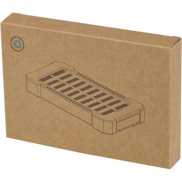 Logo trade promotional giveaways image of: Altair 5000 mAh 10W recycled plastic rugged solar power bank with built-in torch