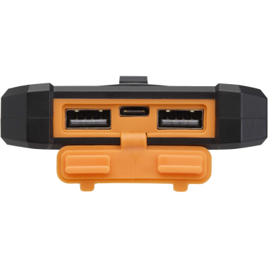 Logotrade promotional giveaway picture of: Altair 5000 mAh 10W recycled plastic rugged solar power bank with built-in torch