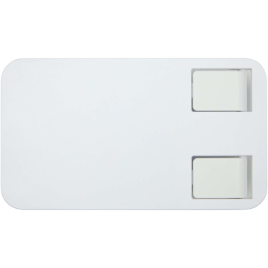 Logo trade promotional merchandise picture of: Alhena recycled plastic foldeable phone holder with metal desk stand