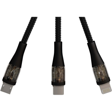 Logotrade corporate gift picture of: SCX.design C51 60W 5-in-1 rPET fast charging cable with display