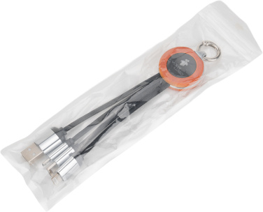 Logotrade corporate gift image of: 4-in-1 cable with elighted logo in a wooden casing