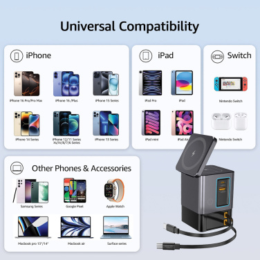 Logo trade promotional giveaway photo of: Urban Vitamin Sacramento 105W GAN charger+retractable cables