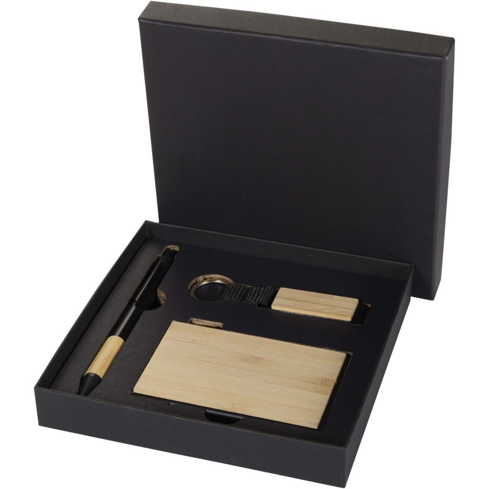 Logotrade corporate gifts photo of: Minka RCS recycled aluminium ballpoint pen, keychain and RFID card holder gift set