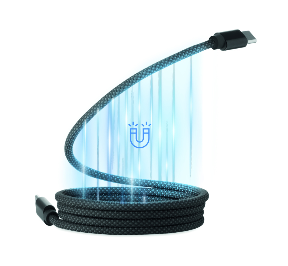 Logo trade promotional items picture of: Braided magnetic cable in RPET