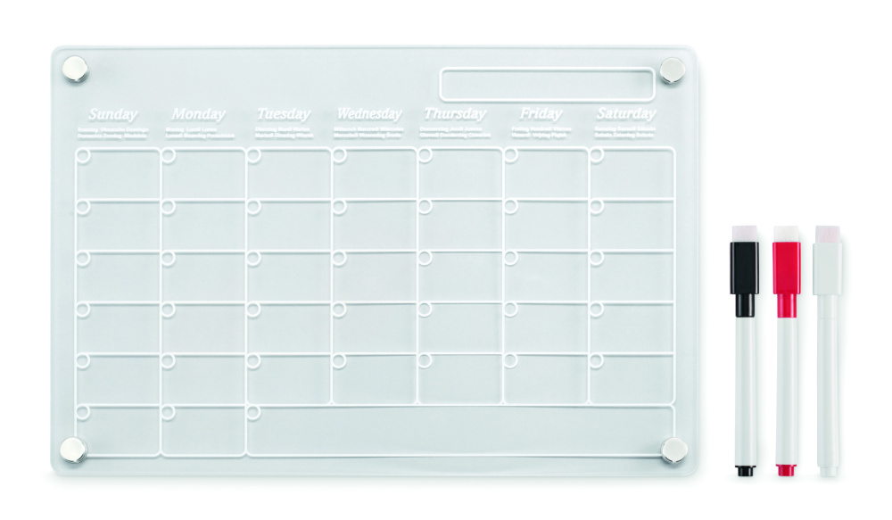 Logotrade promotional merchandise picture of: Magnetic acrylic planner
