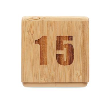 Logotrade promotional products photo of: Bamboo twist snooze timer