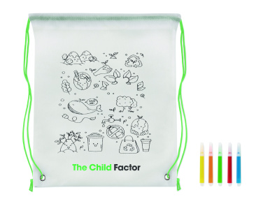 Logo trade promotional merchandise photo of: Non woven kids bag with pens
