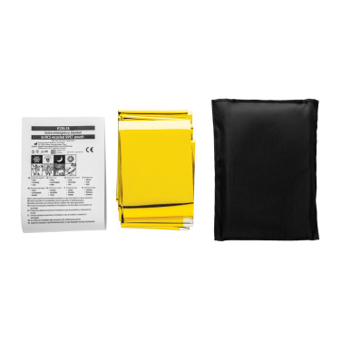 Logo trade advertising product photo of: Solra emergency blanket in RCS recycled RPET pouch