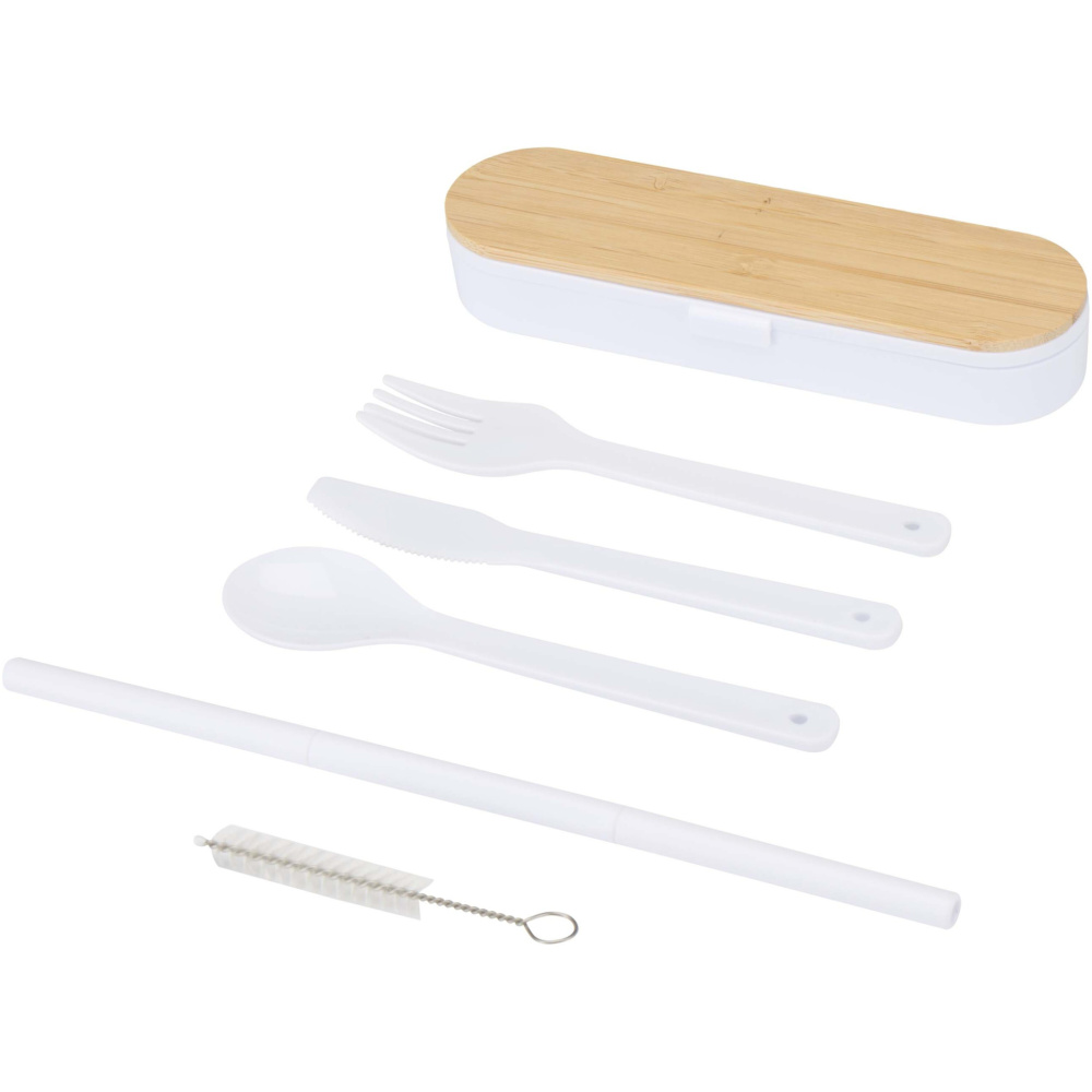 Logo trade advertising products image of: Runa cutlery set with bamboo lid
