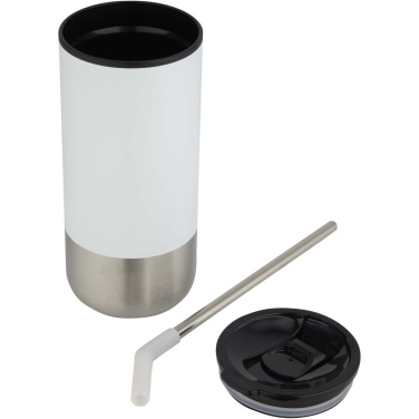 Logo trade promotional merchandise photo of: Grayson 480 ml RCS recycled insulated tumbler with straw