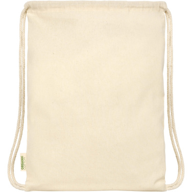 Logo trade promotional giveaways picture of: Odisha 100 g/m² OCS organic drawstring bag 5L