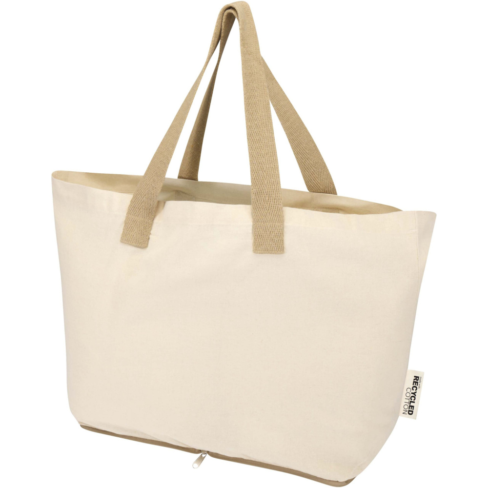 Logo trade promotional merchandise image of: Sierra 140 g/m² GRS recycled foldable cotton tote bag 7L