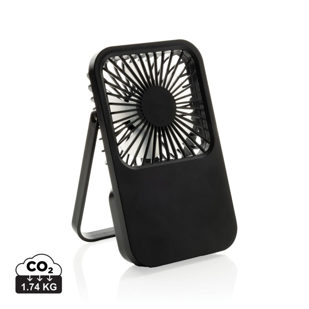 Logotrade promotional giveaway image of: Aervina RCS recycled plastic re-chargeable desk fan
