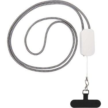 Logo trade promotional gifts image of: Anser recycled plastic smartphone lanyard with 27W 5-in-1 built-in cable