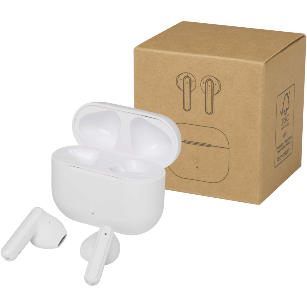 Logo trade promotional giveaway photo of: Altais recycled plastic True Wireless Bluetooth® headset