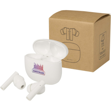 Logo trade promotional giveaway photo of: Alterf recycled plastic True Wireless Bluetooth® headset with silicone eartips