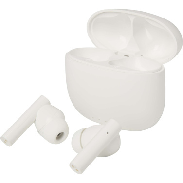 Logo trade corporate gifts image of: Alterf recycled plastic True Wireless Bluetooth® headset with silicone eartips