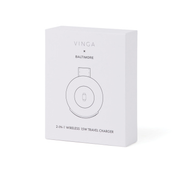 Logotrade promotional items photo of: VINGA Baltimore RCS 2-in-1 Wireless 15W Travel Charger