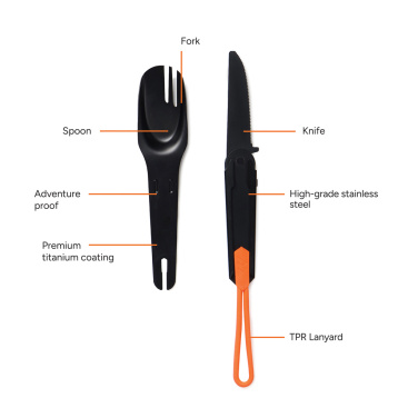 Logo trade promotional merchandise photo of: Nordic Drift Trail 4 in 1 outdoor cutlery