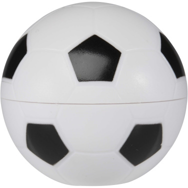 Logo trade promotional gift photo of: Zuri football-shaped vanilla lip balm with SPF 15
