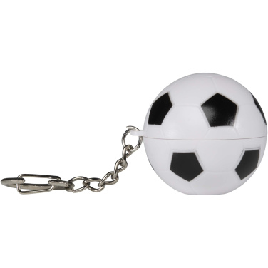 Logotrade promotional gift picture of: Rami football-shaped vanilla lip balm with SPF 15 and keychain