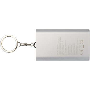 Logotrade promotional product image of: Arcturus 2000 mAh recycled aluminium power bank with keychain