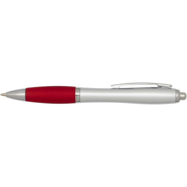 Logo trade promotional gifts picture of: Nash RCS recycled plastic ballpoint pen with silver barrel and coloured grip (black ink)