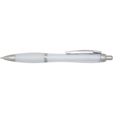 Logo trade promotional gift photo of: Nash RCS recycled plastic ballpoint pen with coloured barrel and grip (blue ink)