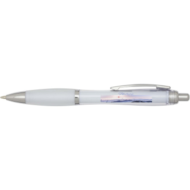 Logo trade promotional products image of: Nash RCS recycled plastic ballpoint pen with coloured barrel and grip (blue ink)