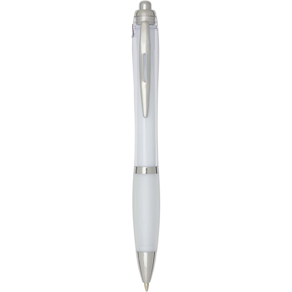 Logotrade promotional gift picture of: Nash RCS recycled plastic ballpoint pen with coloured barrel and grip (black ink)