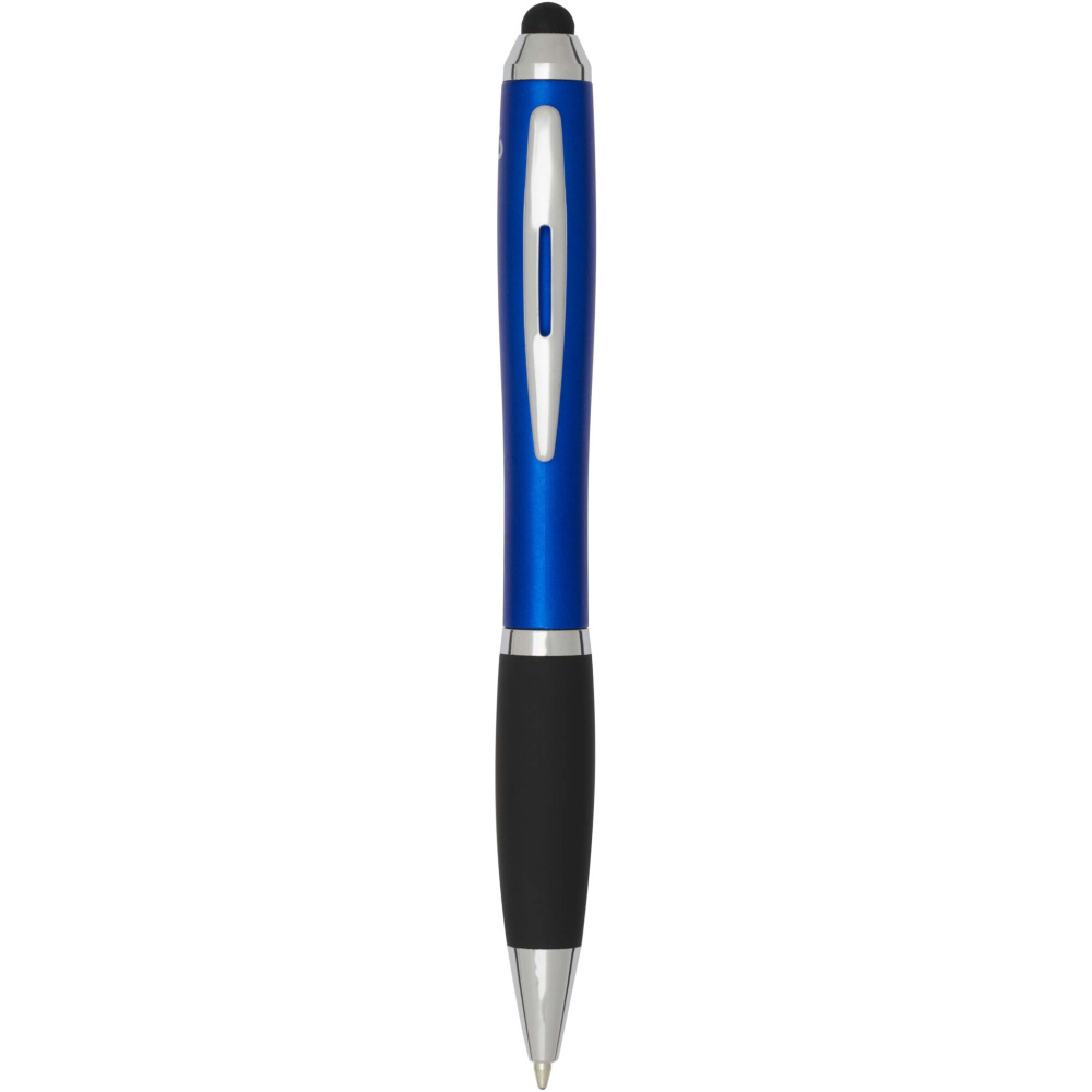 Logotrade promotional giveaway picture of: Nash RCS recycled plastic stylus ballpoint pen with coloured barrel and black grip (black ink)