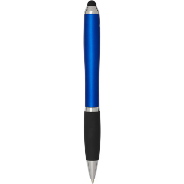 Logo trade promotional merchandise picture of: Nash RCS recycled plastic stylus ballpoint pen with coloured barrel and black grip (black ink)
