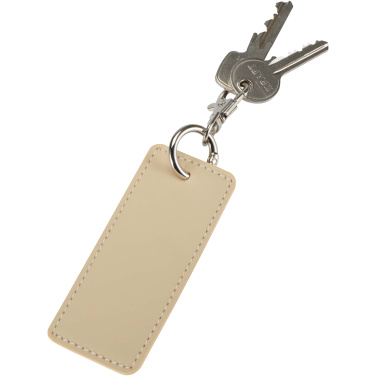 Logo trade promotional products image of: Resi Plus GRS recycled rectangle charm keychain
