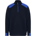 Maverick 280 g/m2 men's half zip sweater, Navy Blue / Royal blue