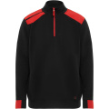 Maverick 280 g/m2 men's half zip sweater, Black / Red