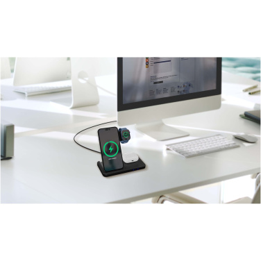 Logotrade business gift image of: SCX.design W28 3-in-1 wireless charging base with phone stand