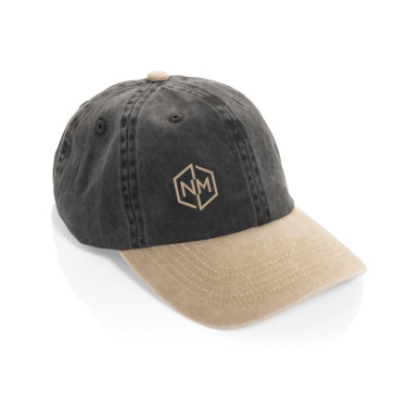 Logo trade promotional giveaway photo of: BEAU AWARE™ Washed 6 panel 270gsm cotton twill two tone cap