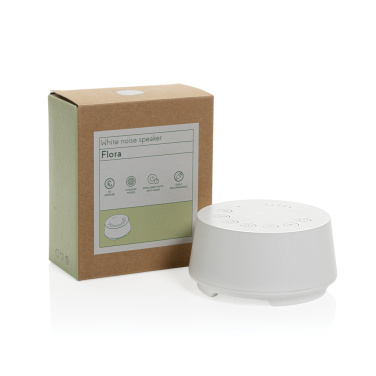 Logo trade promotional item photo of: Flora RCS recycled plastic white noise speaker
