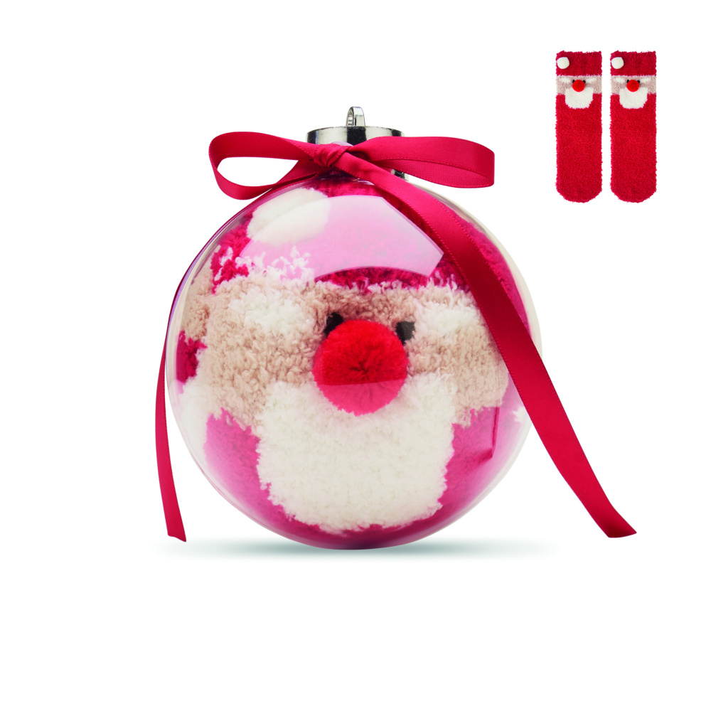 Logo trade promotional merchandise image of: Santa socks in bauble ornament